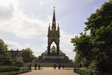 Grand view of the north-side of the Albert Memorial (Prince Consort National Memorial), Kensington Gardens, London