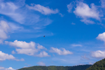 Glider, sky, clouds