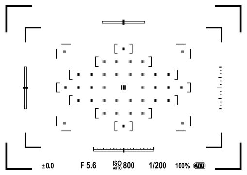 Camera viewfinder. Focusing screen of the camera.  template for your design . Eps 10  illustration