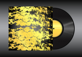 Vinyl record on black background . Eps 10  illustration