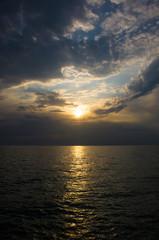 solar path on the sea