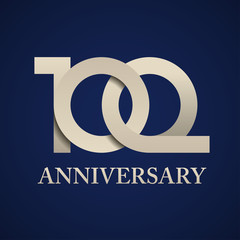 100 years anniversary paper number vector