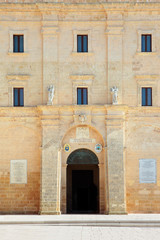 Facade of Sanctuary De Finibus Terrae, Santa Maria di Leuca, Apulia, Italy