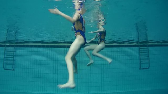 Underwater view of Synchronized Swimming
