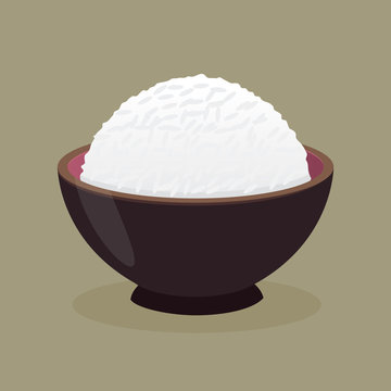Bowl of Cooked Steamed Rice