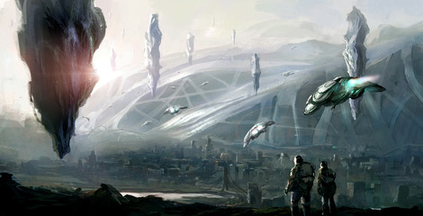 Science fiction scene. © liuzishan