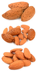 almonds on white background