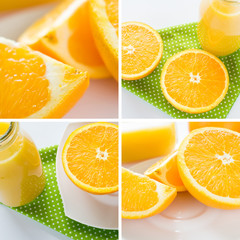 Kollektion von Organgen und Saft