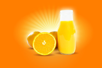 Orangensaft und Orangen