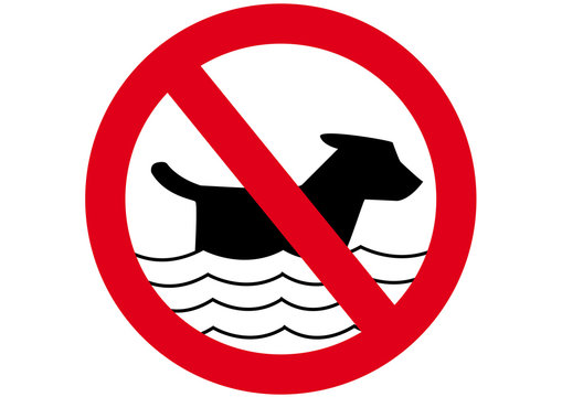 Schild Baden f&uuml;r Hunde verboten