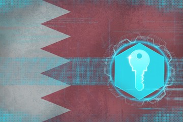 Bahrain access key. Web defense concept.