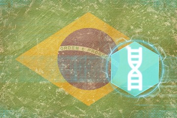 Brazil gene engineering. DNA concept.