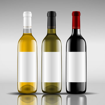 bottles of red and white wine