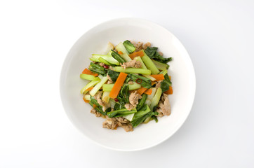 小松菜と豚肉の炒め物