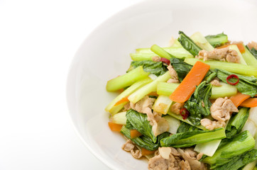 小松菜と豚肉の炒め物