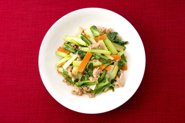 小松菜と豚肉の炒め物