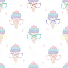 seamless ice cream pattern vector illustration