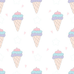 seamless ice cream pattern vector illustration