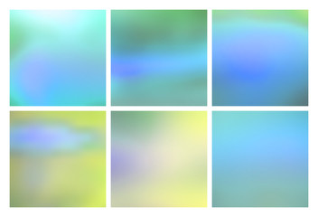 6 abstract colorful smooth blurred vector backgrounds for design
