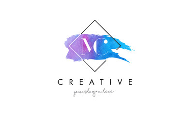 MC Artistic Watercolor Letter Brush Logo.