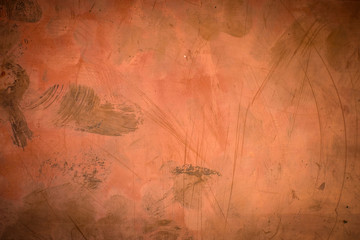 The texture of rusty metal with scratches and stains on the background.