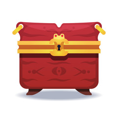 Colorful fantasy chest illustration. Assets set for game design and web application.