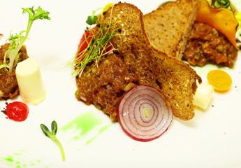 Delicious minced meat snack