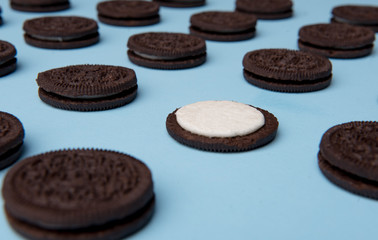 Obraz na płótnie Canvas Photo of a lot of chocolate sweeties cookies