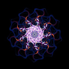 Colored abstract fractal pattern. Computer generated graphics.