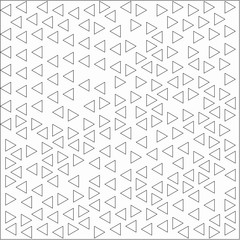 Abstract white background with black triangles randomly placed in groups around the figure