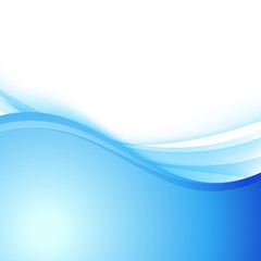 Blue abstract smooth wave border layout