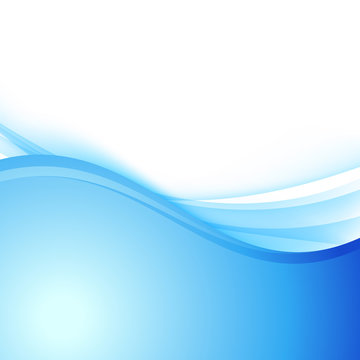 Blue abstract smooth wave border layout © phyZick