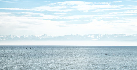 Obraz premium Alps could be seen on the lake