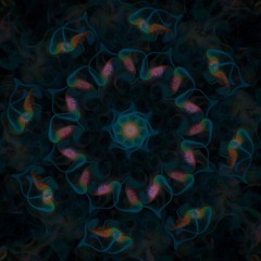 Colored abstract fractal pattern. Computer generated graphics.
