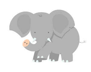 Vector illustration of a Cute Little Elephant. All elements are on separate layers.