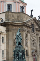 Obraz premium Monument to king Charles IV in Prague near Charles bridge.