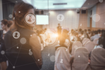 Business concept : asia people listen in business seminar presentation