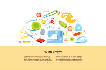 Sewing kit vector concept