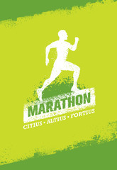 Running Event Active Sport Vector Sign Illustration. Outdoor Activity Creative Bright Concept On Grunge Background