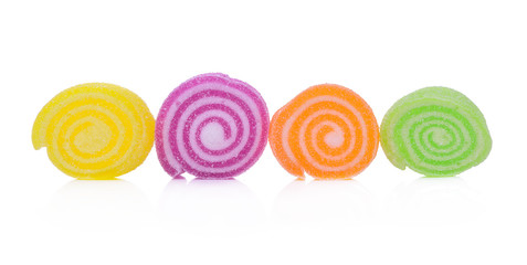Jelly sweet, flavor fruit, candy dessert colorful on white background.