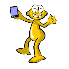 Man taking a selfie - storyboard