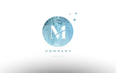 m  watercolor grunge vintage alphabet letter logo