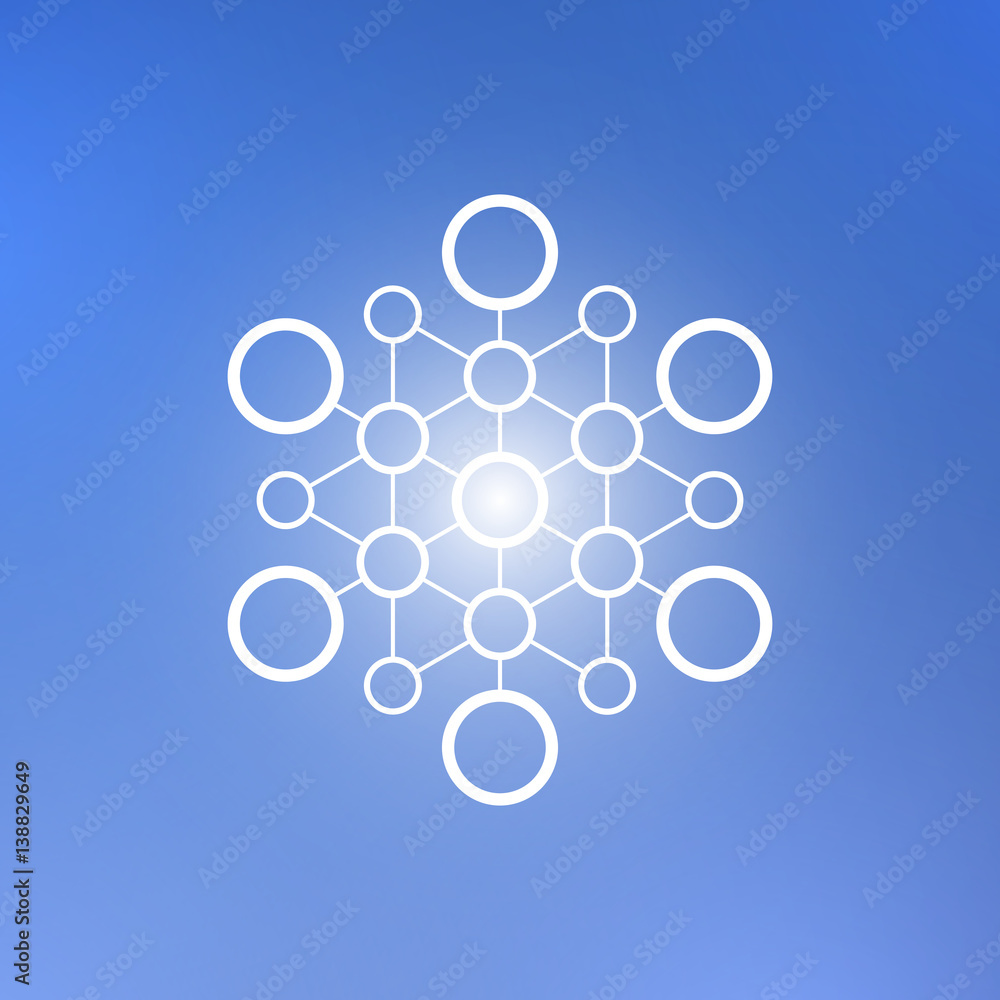 Poster abstract technology element on a blue background. communication element. hexagon element.