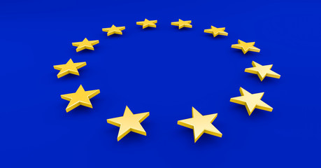 Europa Sterne Flagge - Konzept Frieden, Einheit, Einwanderung und Integration © Steffen Kögler