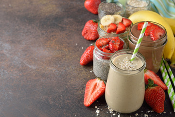 Healthy drink made from oatmeal and a banana