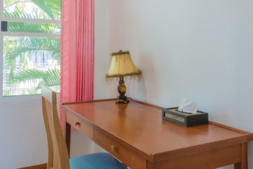 Wooden table in room