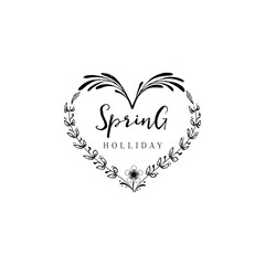 Badge set for small businesses - Spring. The pattern printing plate handmade works written by hand font. It can be used in a corporate style, prints, for your design