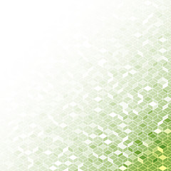 White Mosaic hexagons line on green background for abstract concept