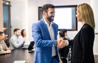 Business people agreement during board meeting