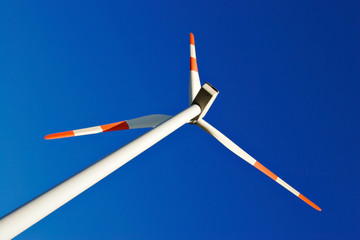 Wind Turbine against Blue Sky